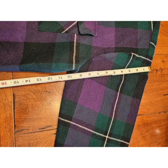 VTG claybrooke outdoors flannel XL purple green soft cabincore - Picture 5 of 10